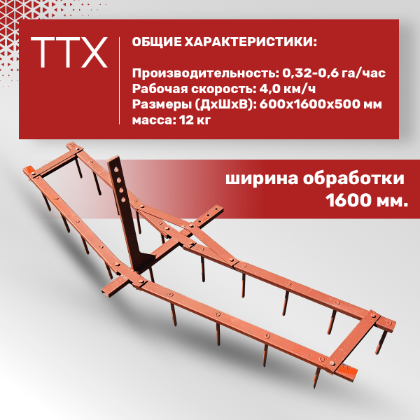 Купить Борона для мотоблока универсальная - "Целина" ОП-1478.000 в Минске с Доставкой по РБ